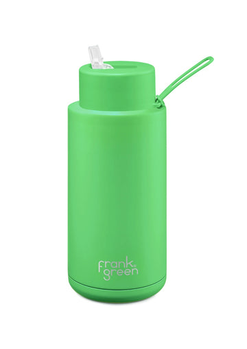 Frank Green Ceramic Reusable Bottle 34oz/1000ml - Neon Green