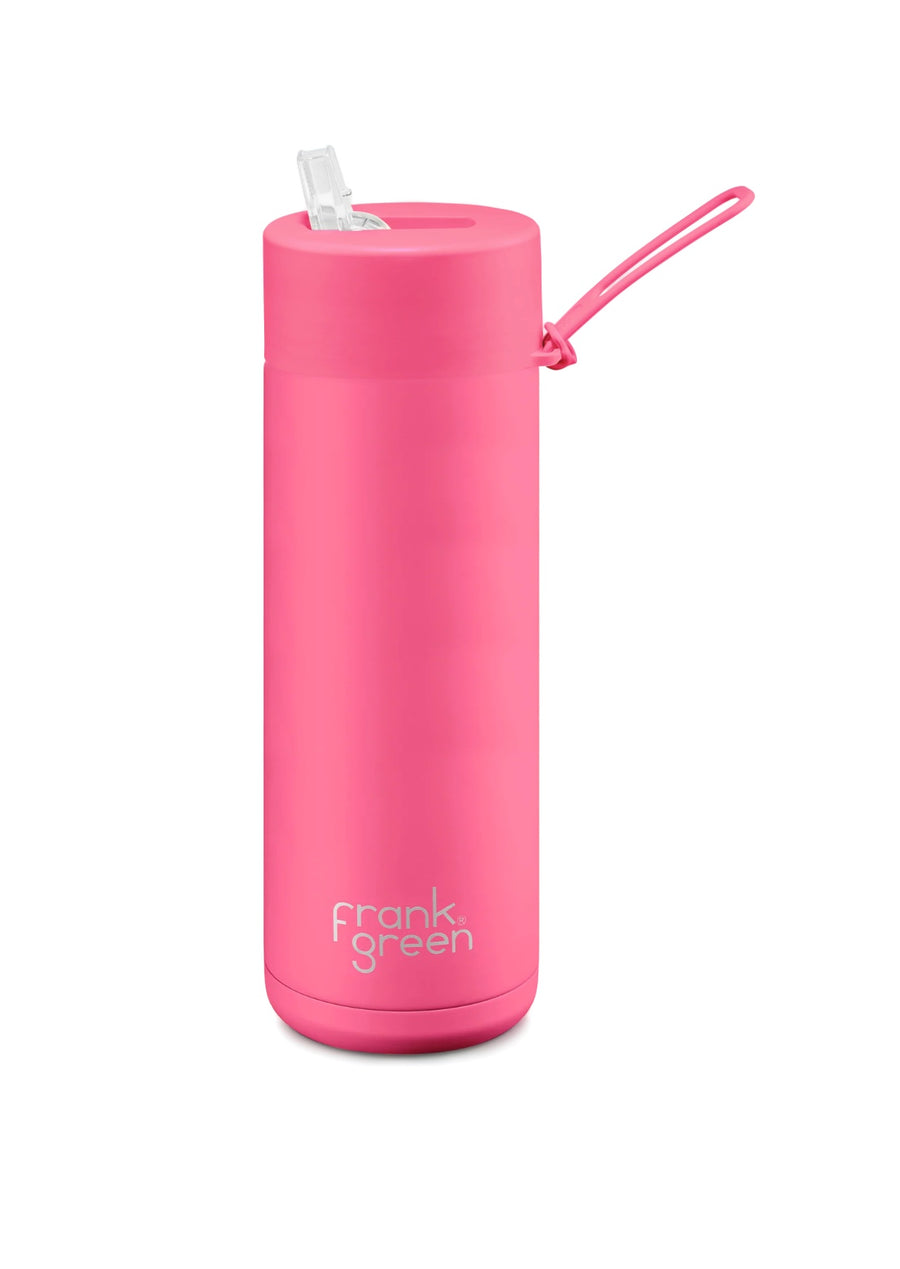 Frank Green Ceramic Reusable Bottle 20oz/595ml - Neon Pink