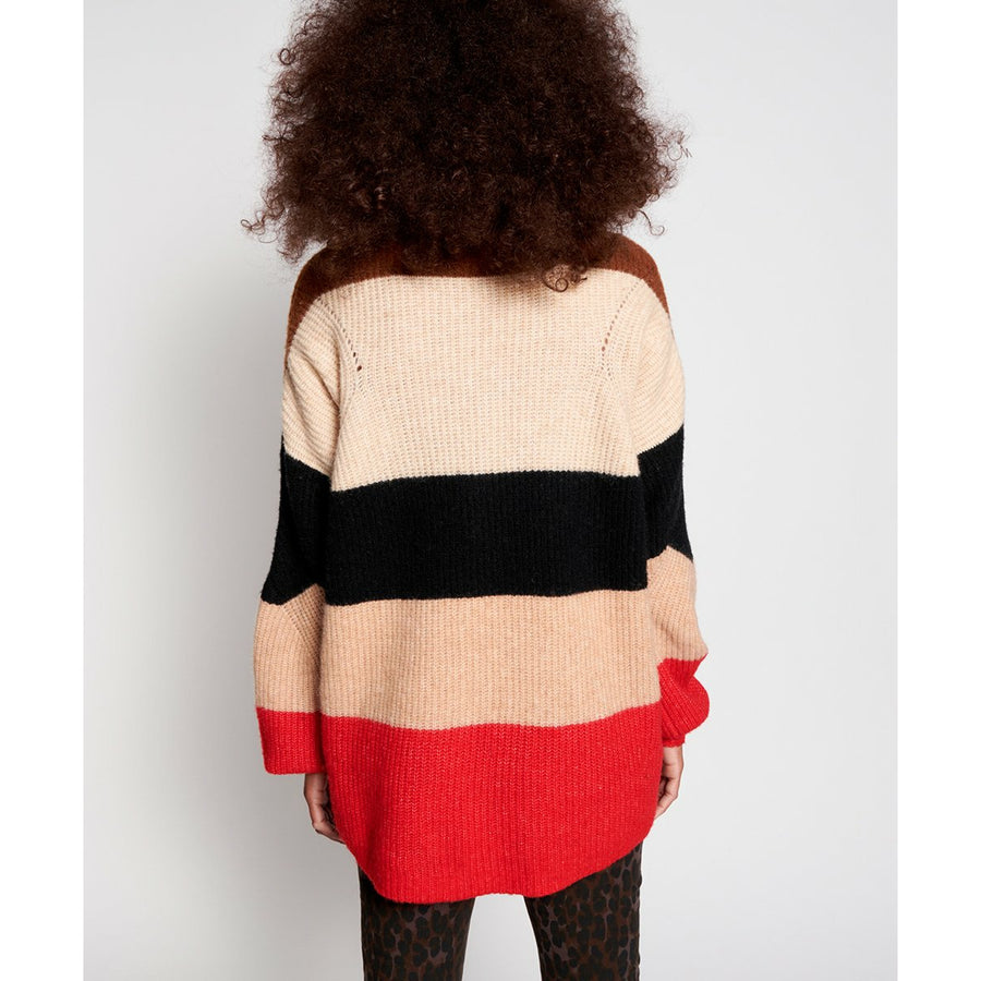 One Teaspoon Stevie Stripe Wool Mix Sweater -  Camel Stripe