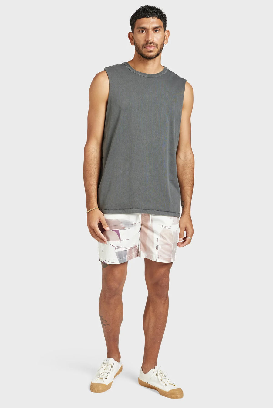 The Academy Brand Jimmy Muscle Tee - Magnet Grey