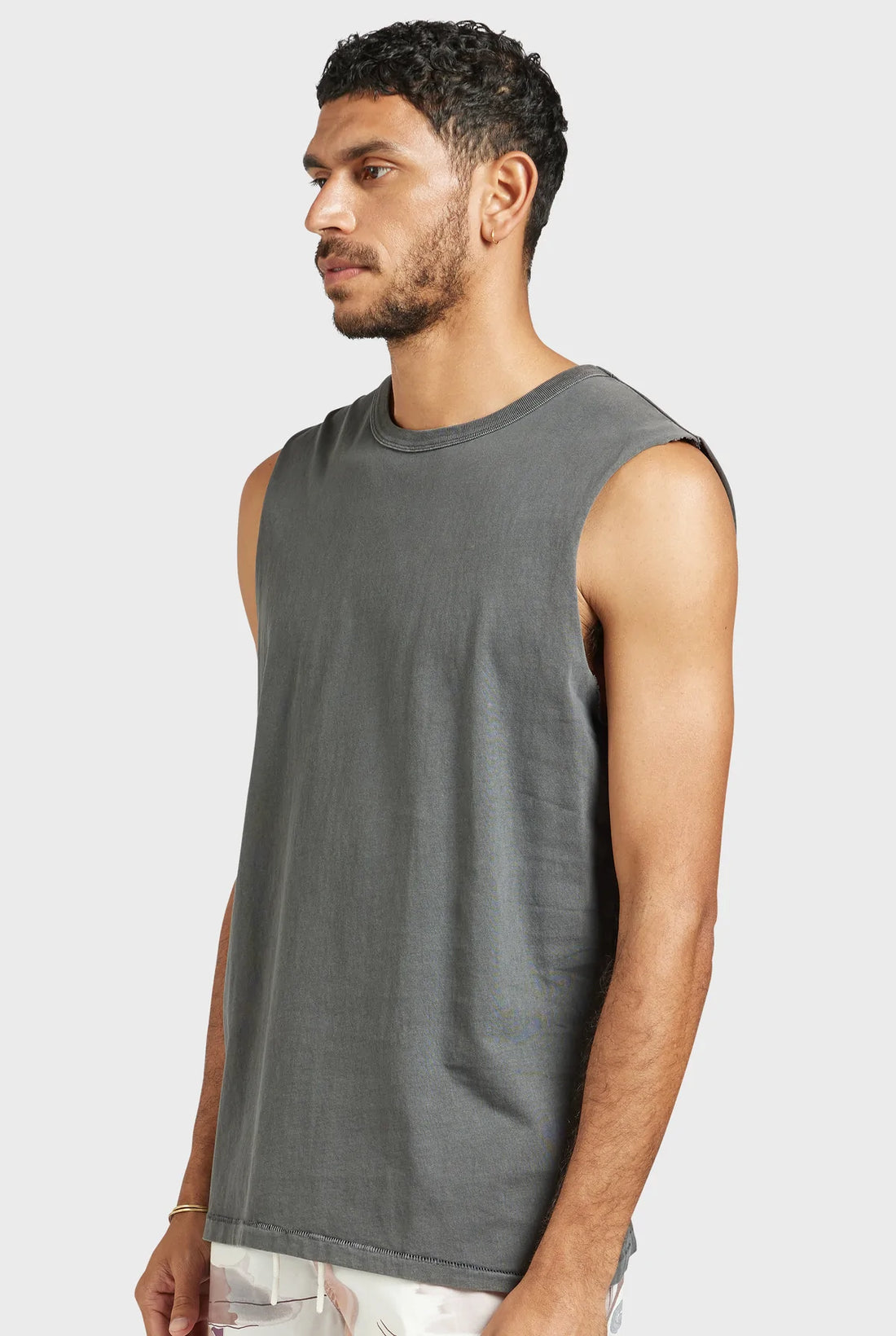 The Academy Brand Jimmy Muscle Tee - Magnet Grey