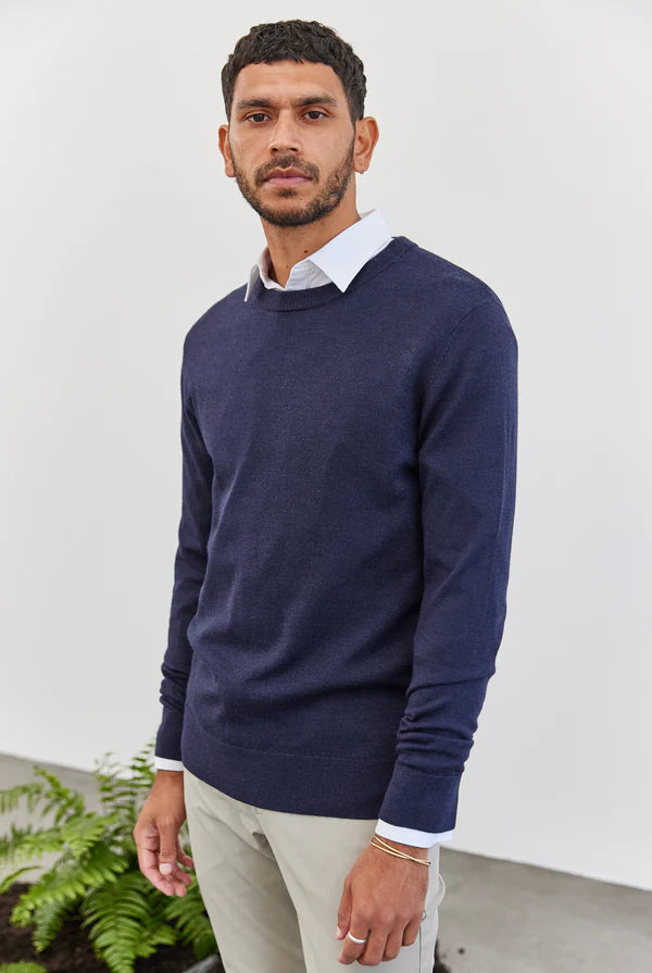 The Academy Brand Merino Crew - Navy