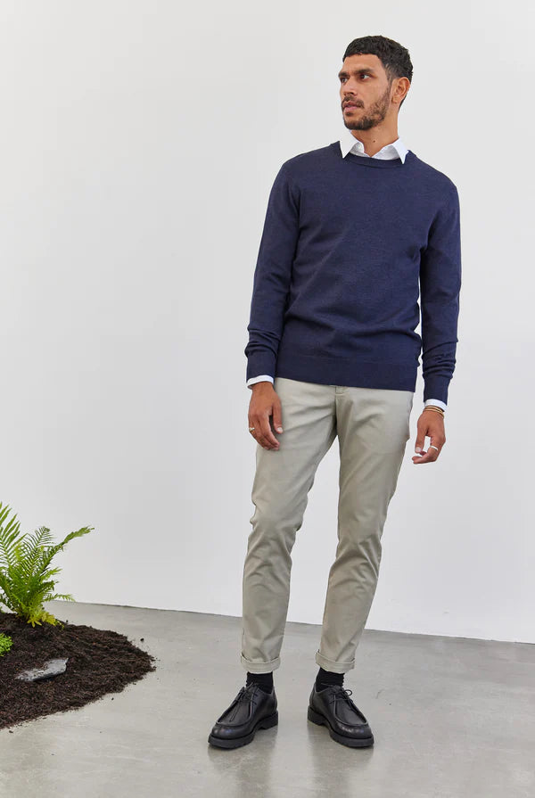 The Academy Brand Merino Crew - Navy