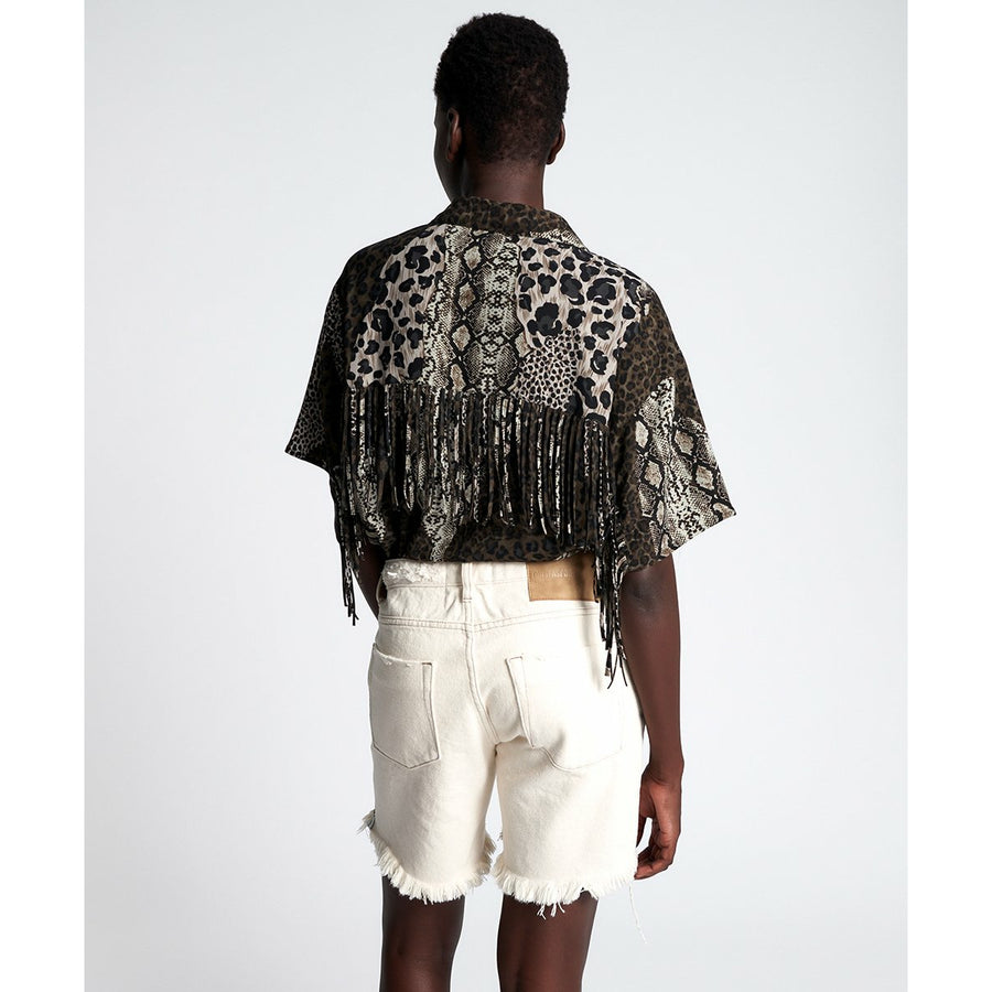 One Teaspoon Night Animal Fringed Savannah Shirt - Night Animal