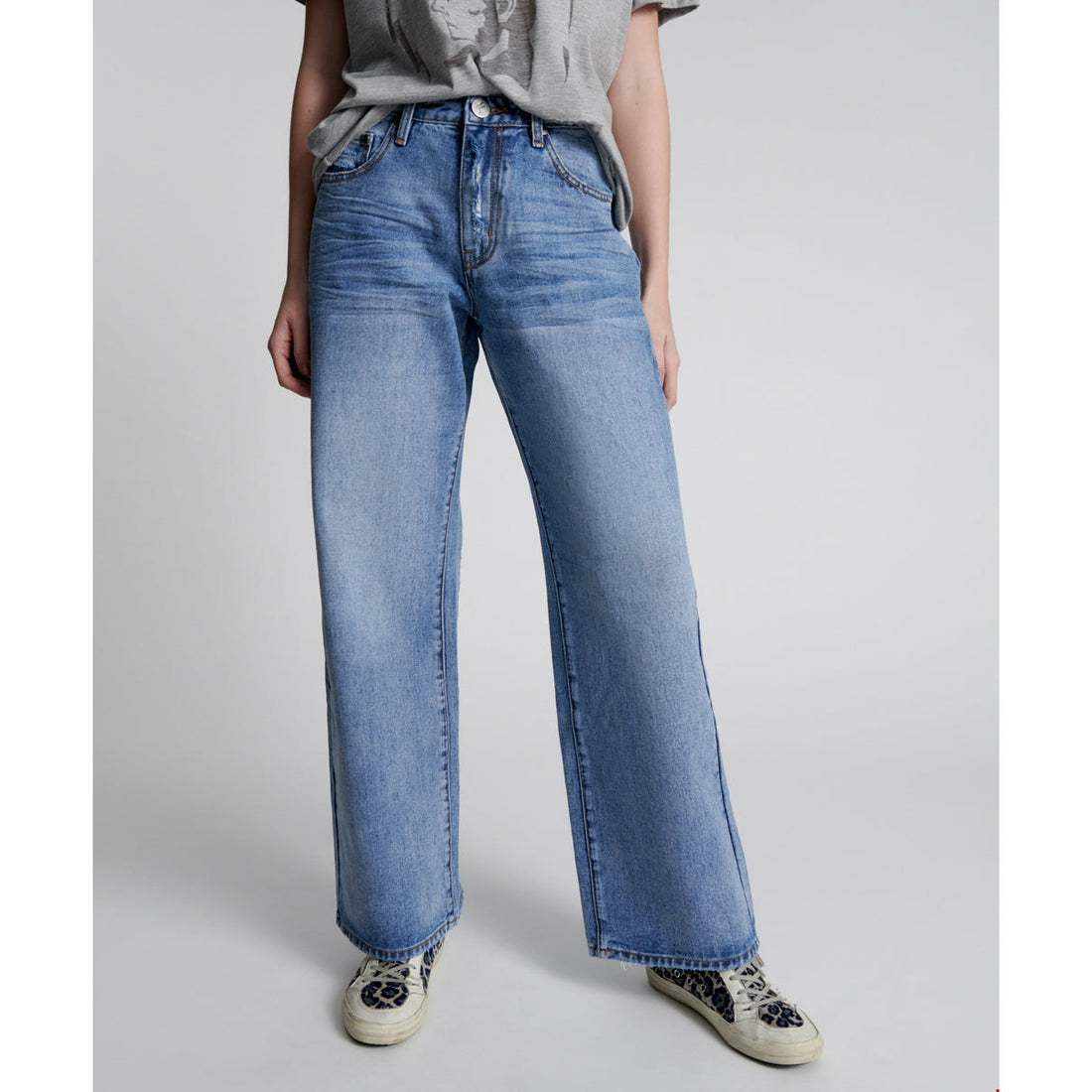 One Teaspoon Hollywood Jackson Mid Waist Wide Leg Jeans - Hollywood