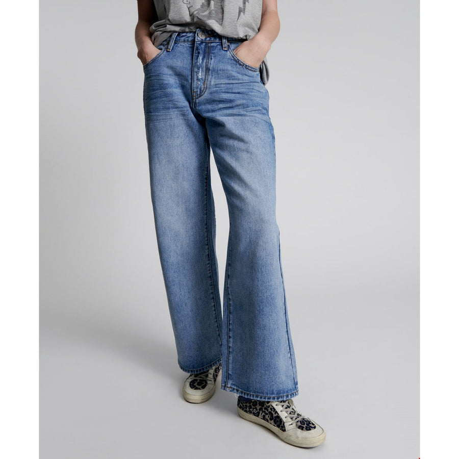 One Teaspoon Hollywood Jackson Mid Waist Wide Leg Jeans - Hollywood