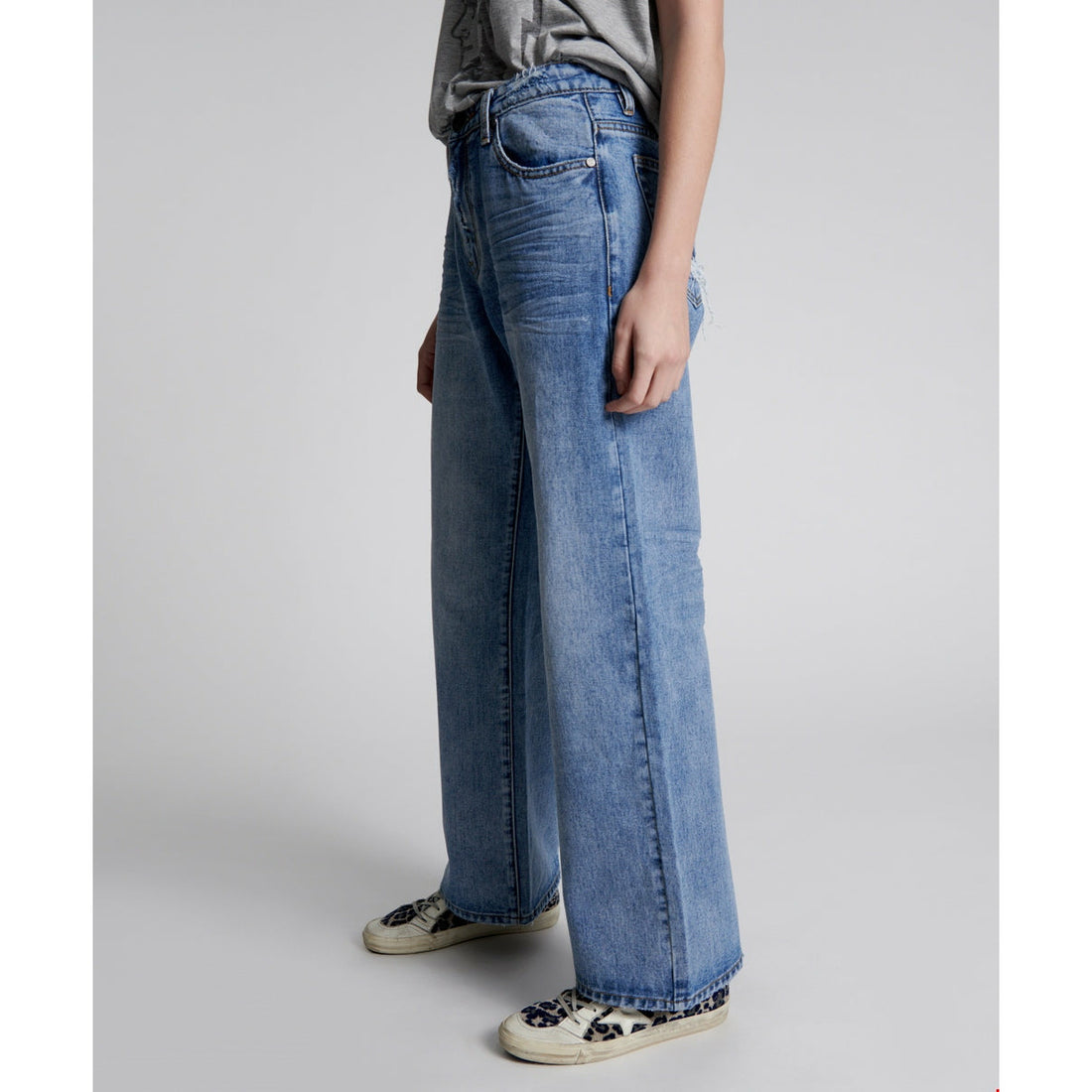 One Teaspoon Hollywood Jackson Mid Waist Wide Leg Jeans - Hollywood