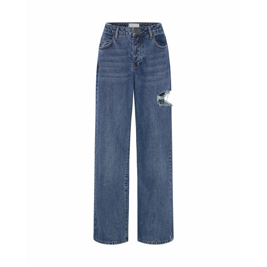 One Teaspoon Rosewood Jackson Mid Waist Wide Leg Jeans - Rosewood