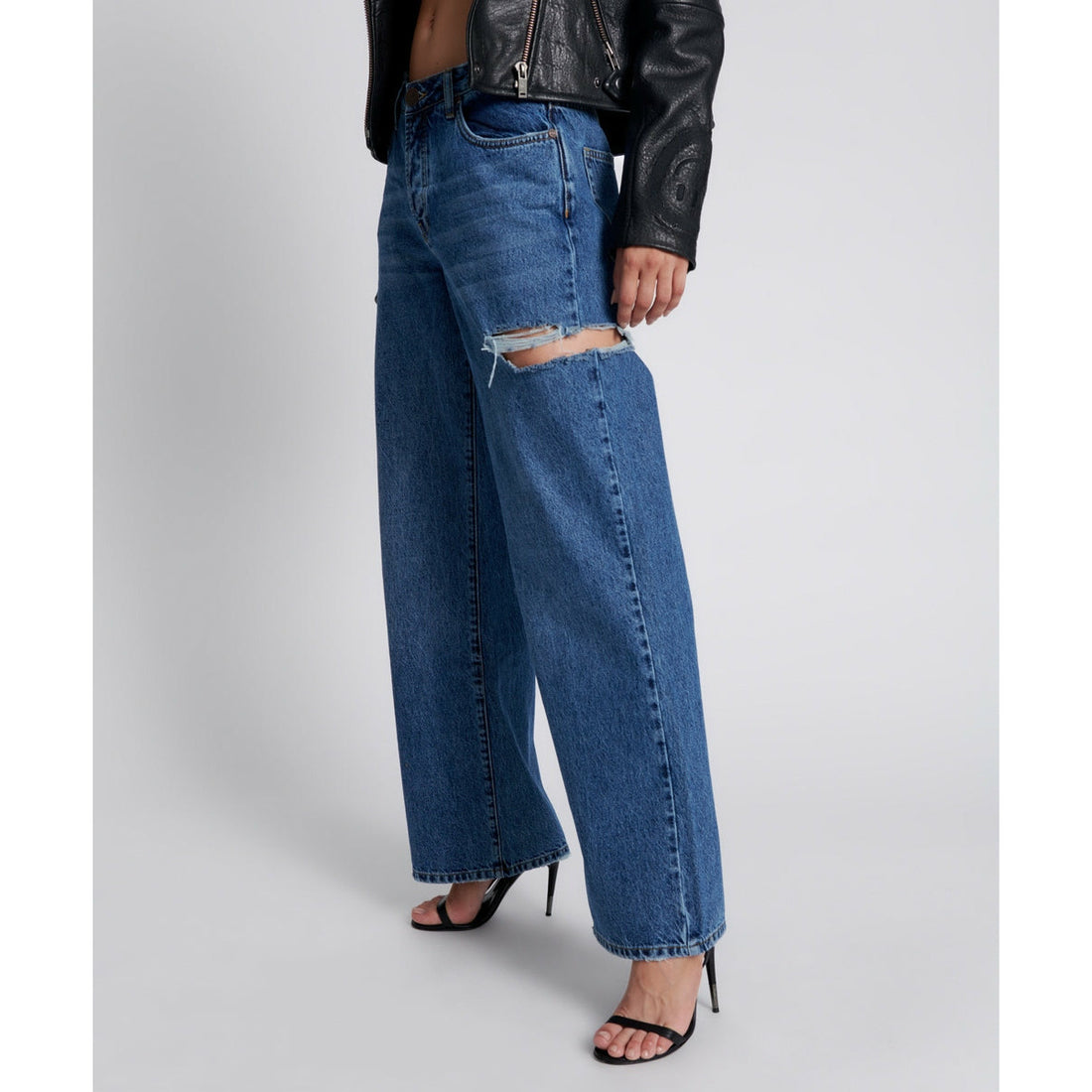 One Teaspoon Rosewood Jackson Mid Waist Wide Leg Jeans - Rosewood