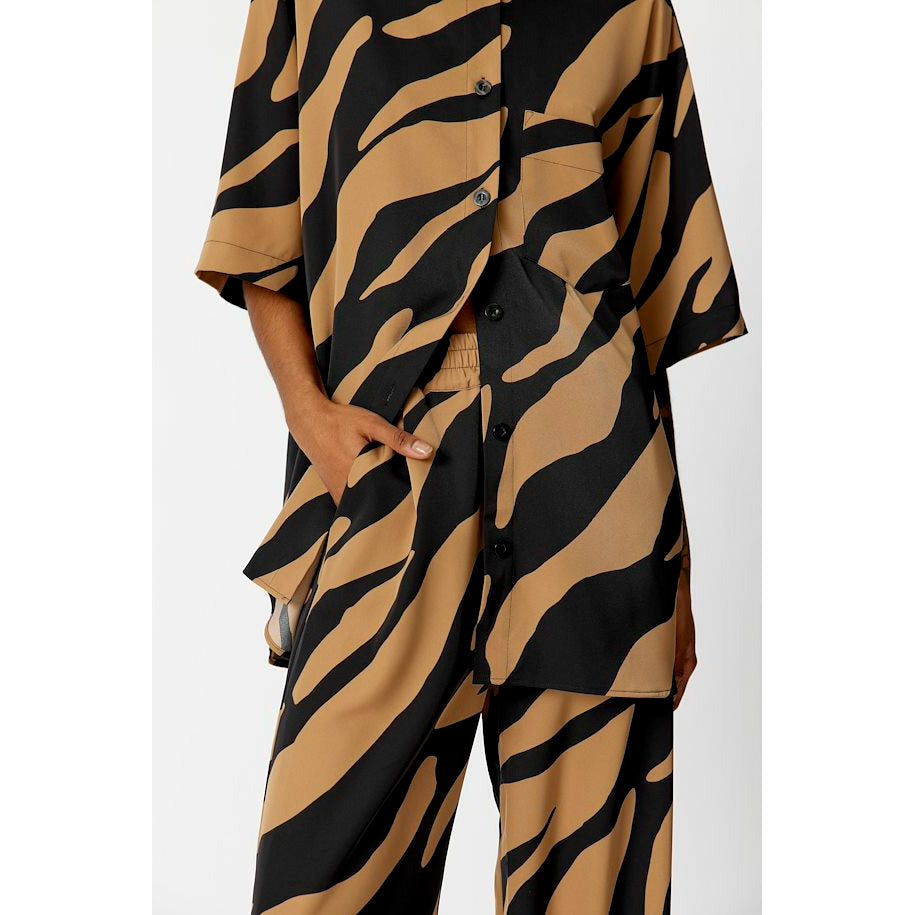 Gestuz BothildeGZ Casual Pants - Maxi Zebra Tiger's Eye