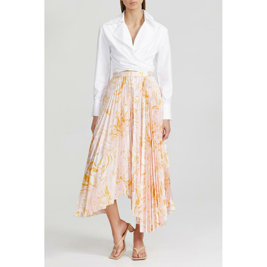 Acler Irvine Pleated Skirt - Marble Swirl