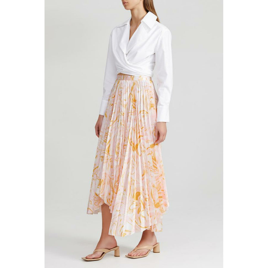 Acler Irvine Pleated Skirt - Marble Swirl