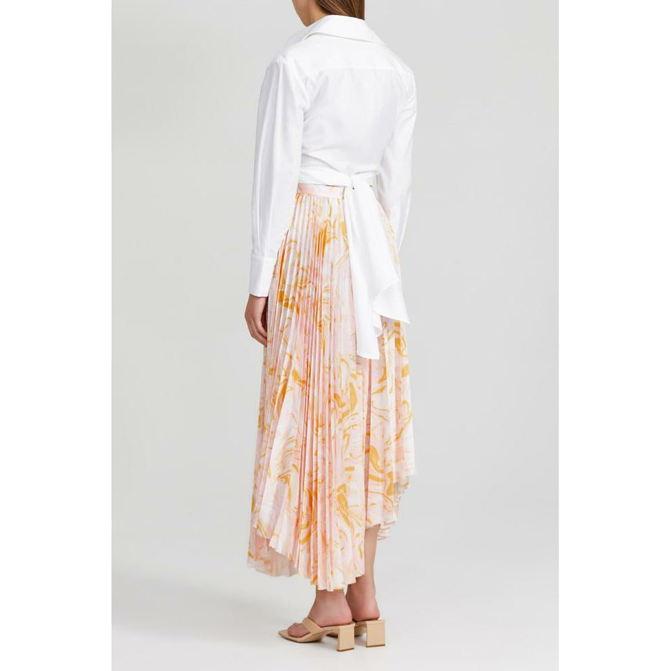 Acler Irvine Pleated Skirt - Marble Swirl