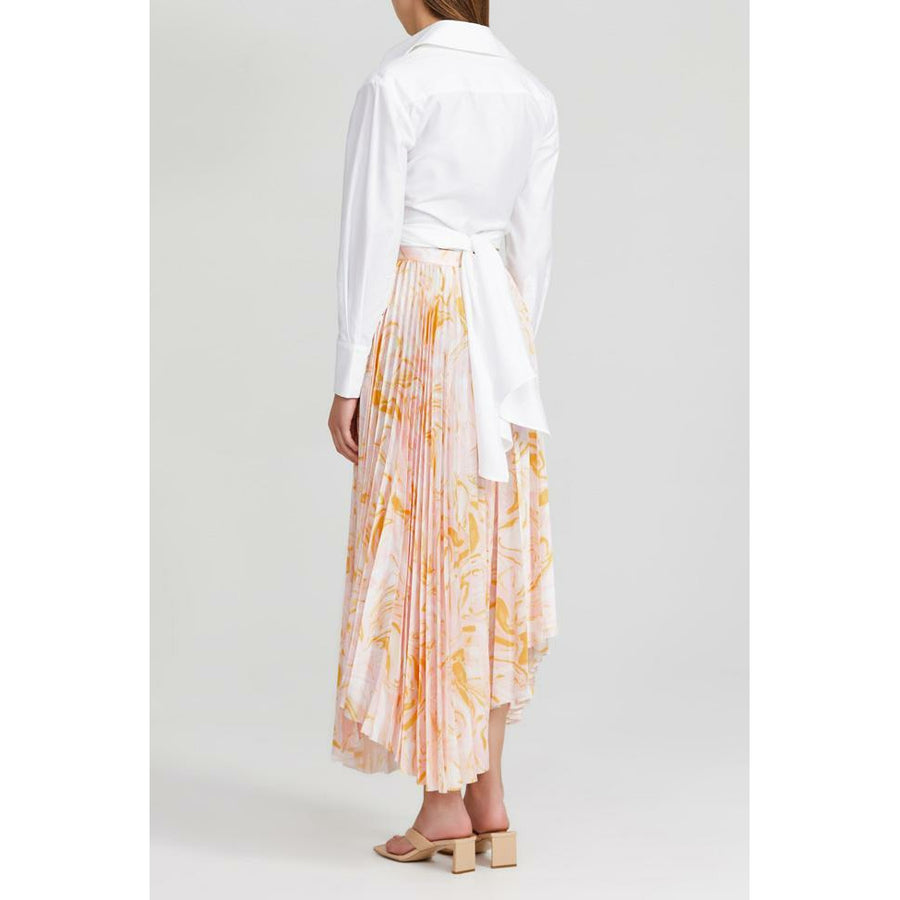 Acler Irvine Pleated Skirt - Marble Swirl