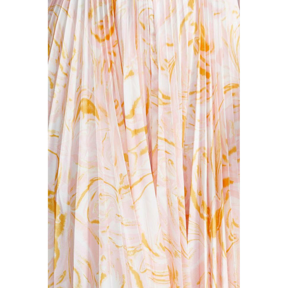 Acler Irvine Pleated Skirt - Marble Swirl