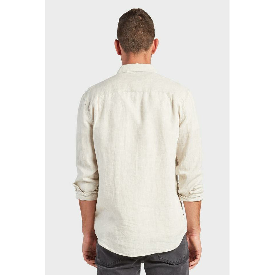 The Academy Brand Hampton L/S Linen Shirt - Oatmeal