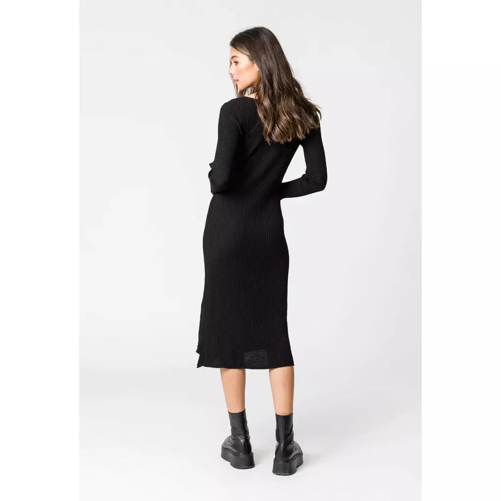 Remain Burke Rib Knit Dress - Black