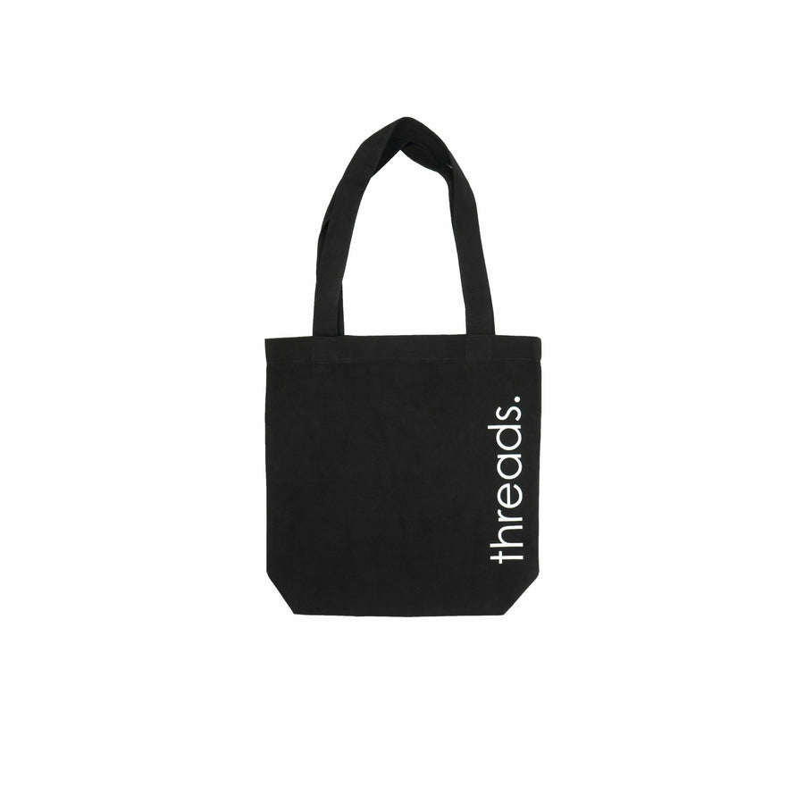 Threads Tote Bag - Black Canvas