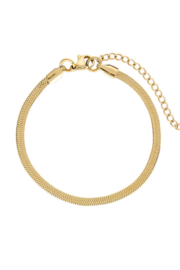 Porter Jewellery Hailey Snake Bracelet (3mm) - Gold Vermeil