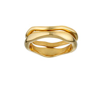 Porter Jewellery Wave Ring Set - Gold Vermeil