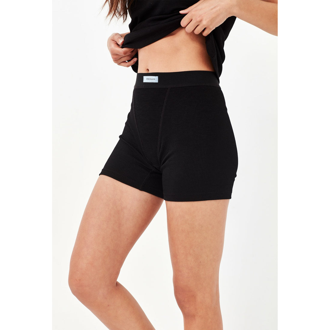 Remain Leah Ribbed Bike Short - Black