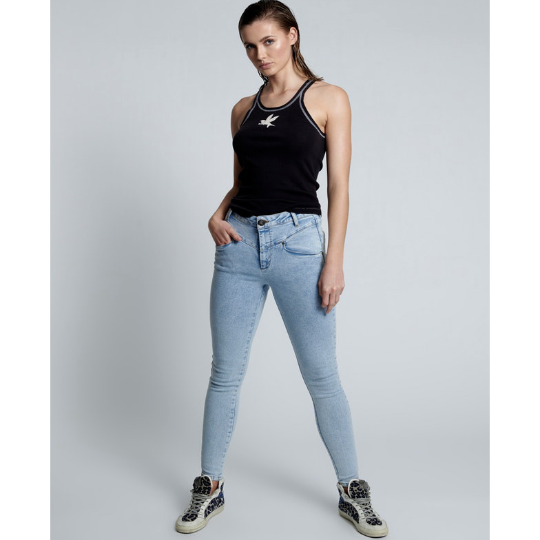 One Teaspoon Bower Bird Singlet - Jett Black