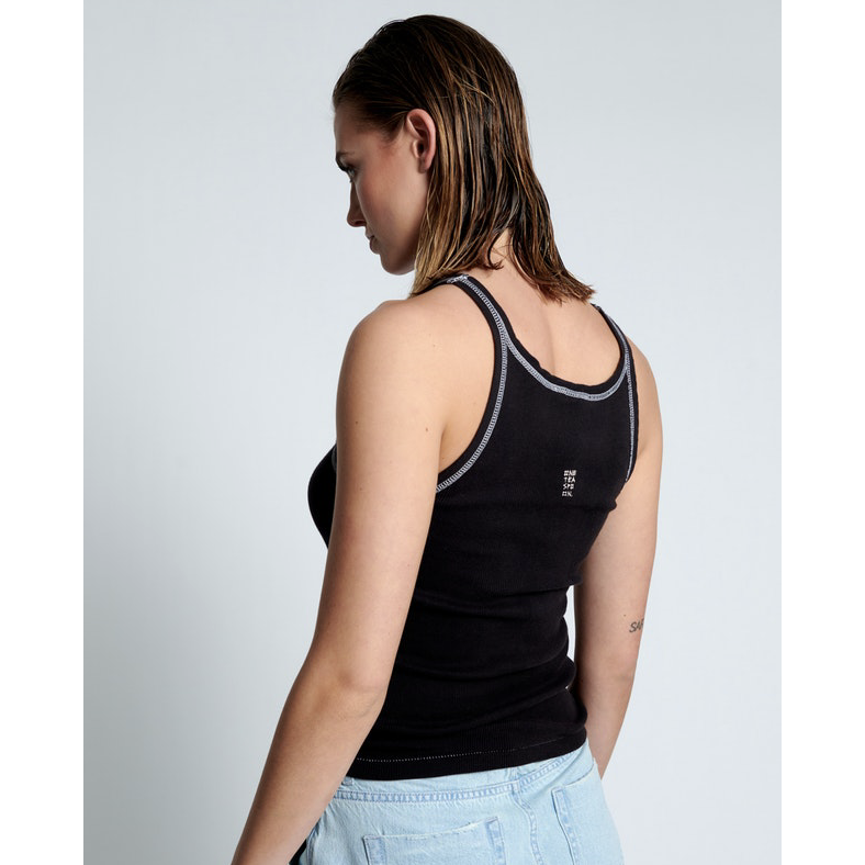 One Teaspoon Bower Bird Singlet - Jett Black