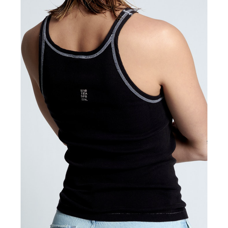 One Teaspoon Bower Bird Singlet - Jett Black