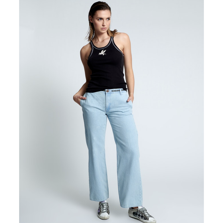 One Teaspoon Bower Bird Singlet - Jett Black