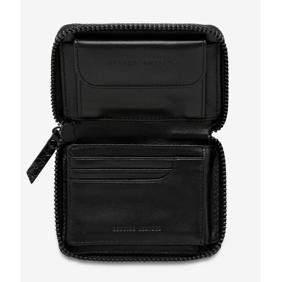Status Anxiety Wayward Wallet Black Croc Emboss