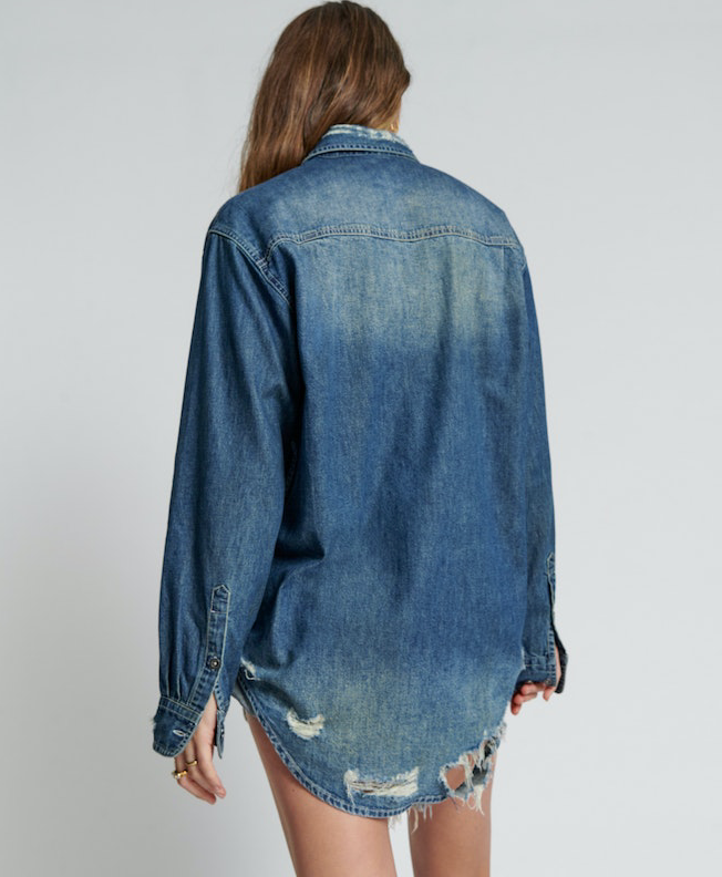One Teaspoon Classic Everyday Denim Shirt - Used Blue