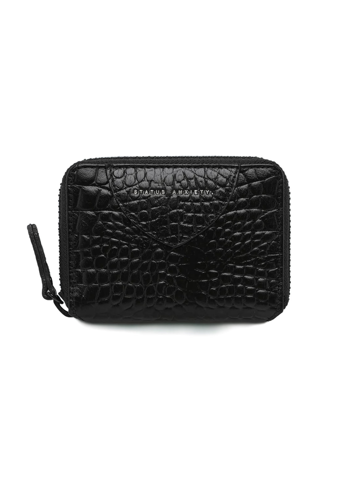 Status Anxiety Wayward Wallet Black Croc Emboss
