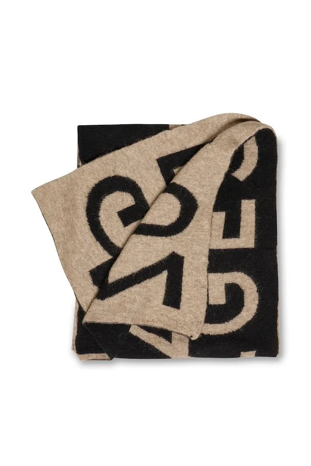 Gestuz AlphaGZ Scarf - Warm Black/Sand Melange