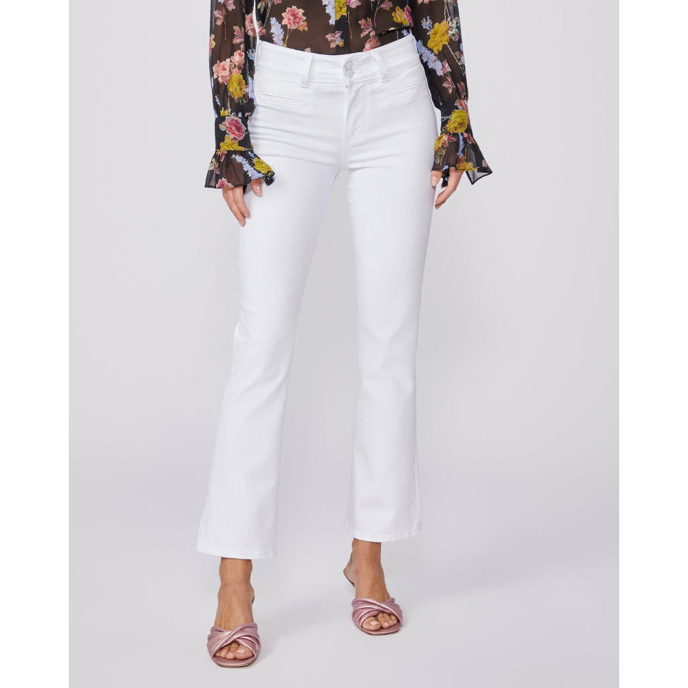 Paige Claudine High Rise Ankle Flare Jean- Crisp White