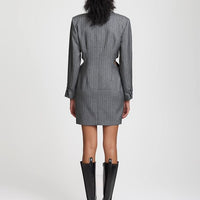Gestuz AlinaGZ Blazer Dress - Dark Grey Pinstripe