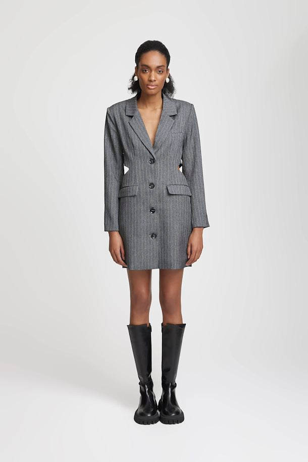 Gestuz AlinaGZ Blazer Dress - Dark Grey Pinstripe