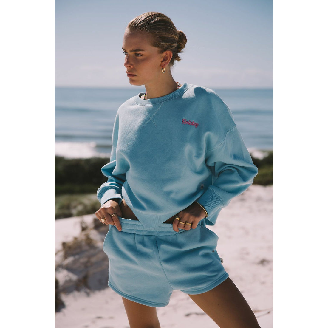 Araminta James The Holiday Fleece Sweatshirt - Aqua