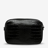 Status Anxiety Plunder With Webbed Strap - Black Croc Emboss