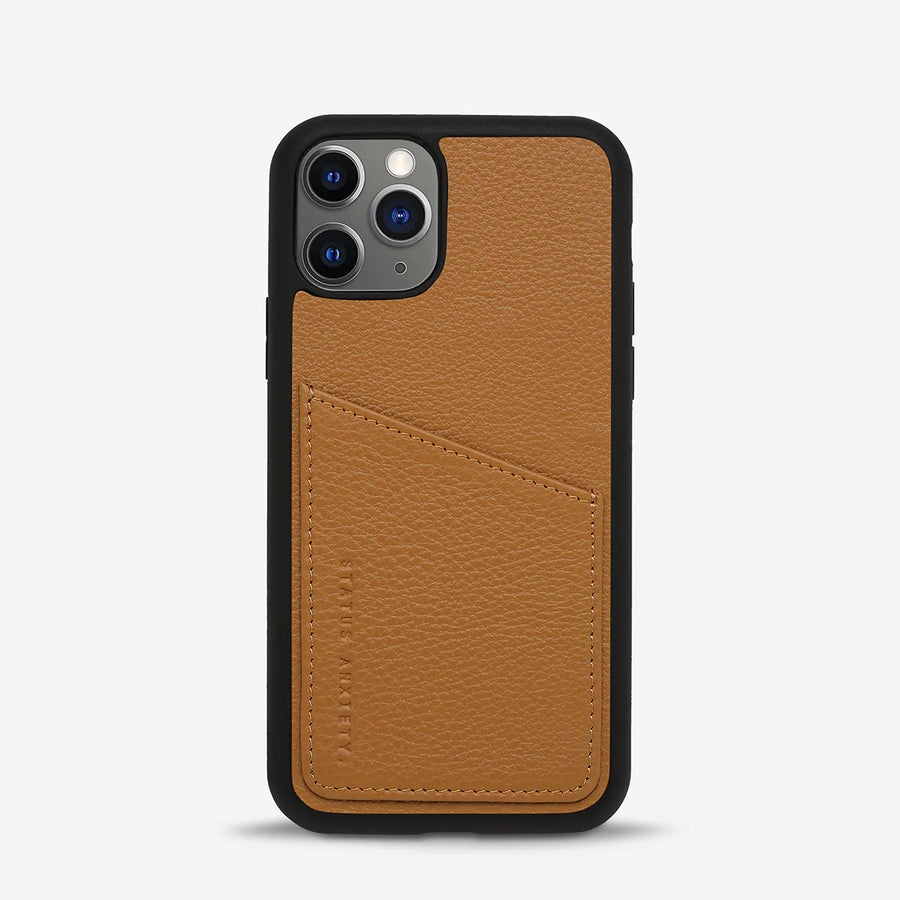 Status Anxiety Who's Who Leather Phone Case (iPhone) - Tan