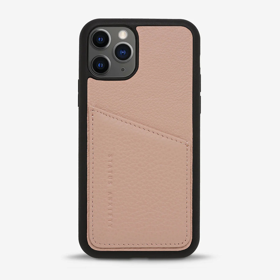 Status Anxiety Who's Who Leather Phone Case (iPhone) - Dusty Pink