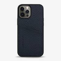 Status Anxiety Who's Who Leather Phone Case (iPhone) - Navy Blue