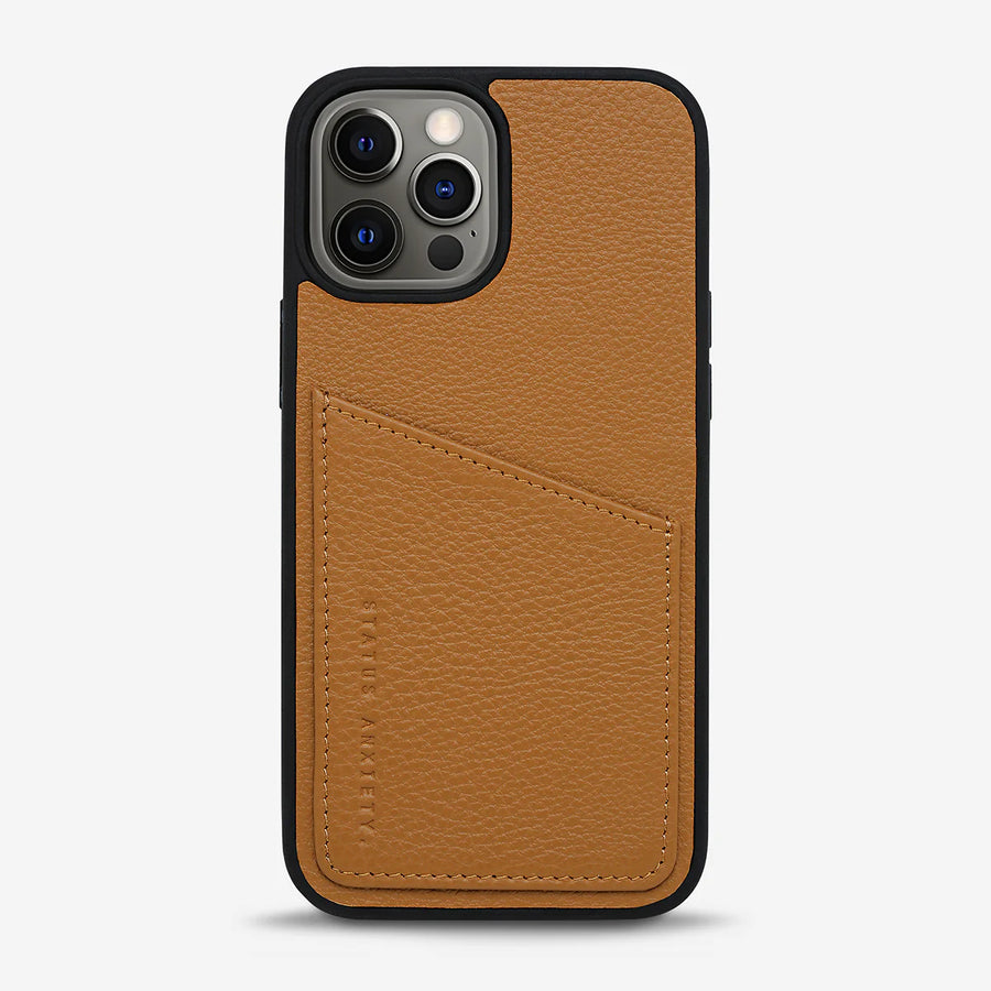 Status Anxiety Who's Who Leather Phone Case (iPhone) - Tan