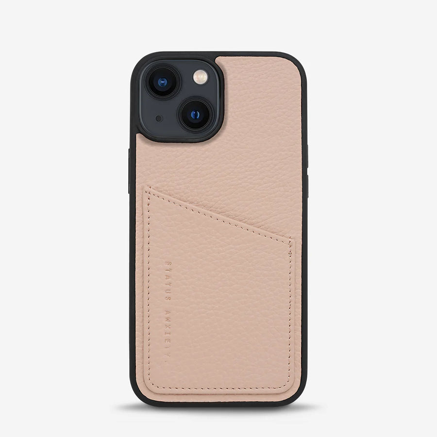 Status Anxiety Who's Who Leather Phone Case (iPhone) - Dusty Pink