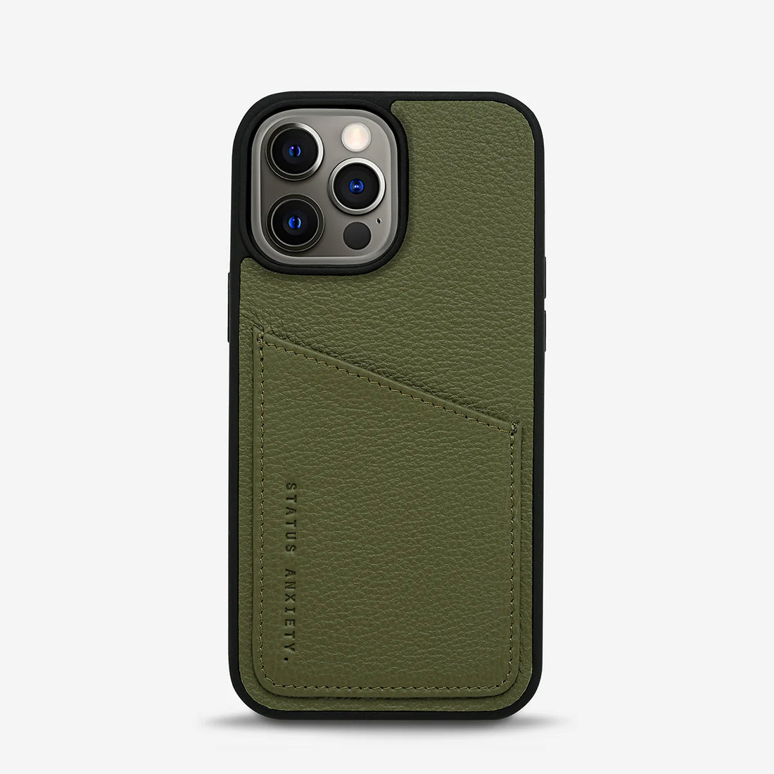 Status Anxiety Who's Who Leather Phone Case (iPhone) - Khaki