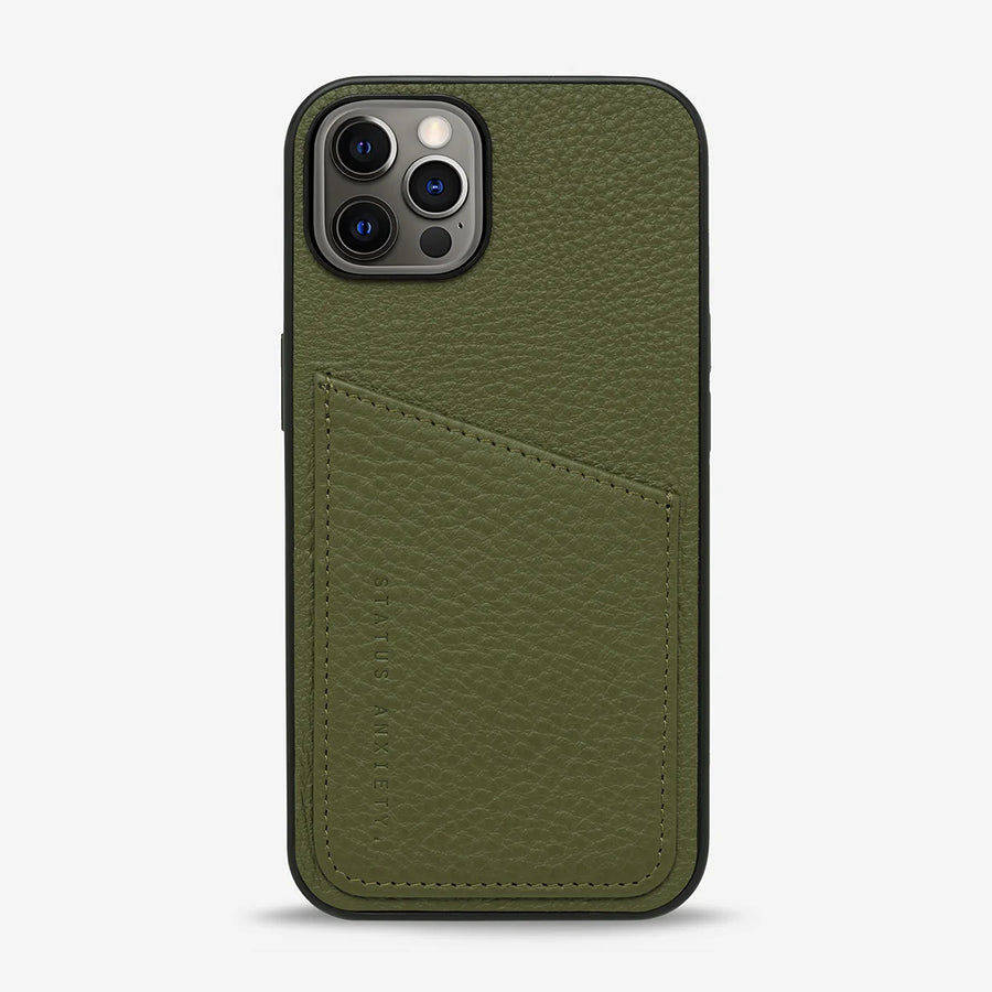 Status Anxiety Who's Who Leather Phone Case (iPhone) - Khaki