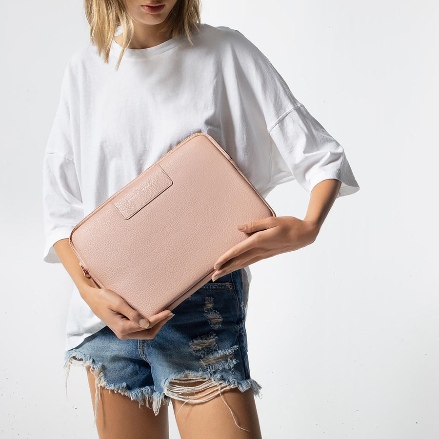 Status Anxiety Before I Leave Laptop Case (13") - Dusty Pink
