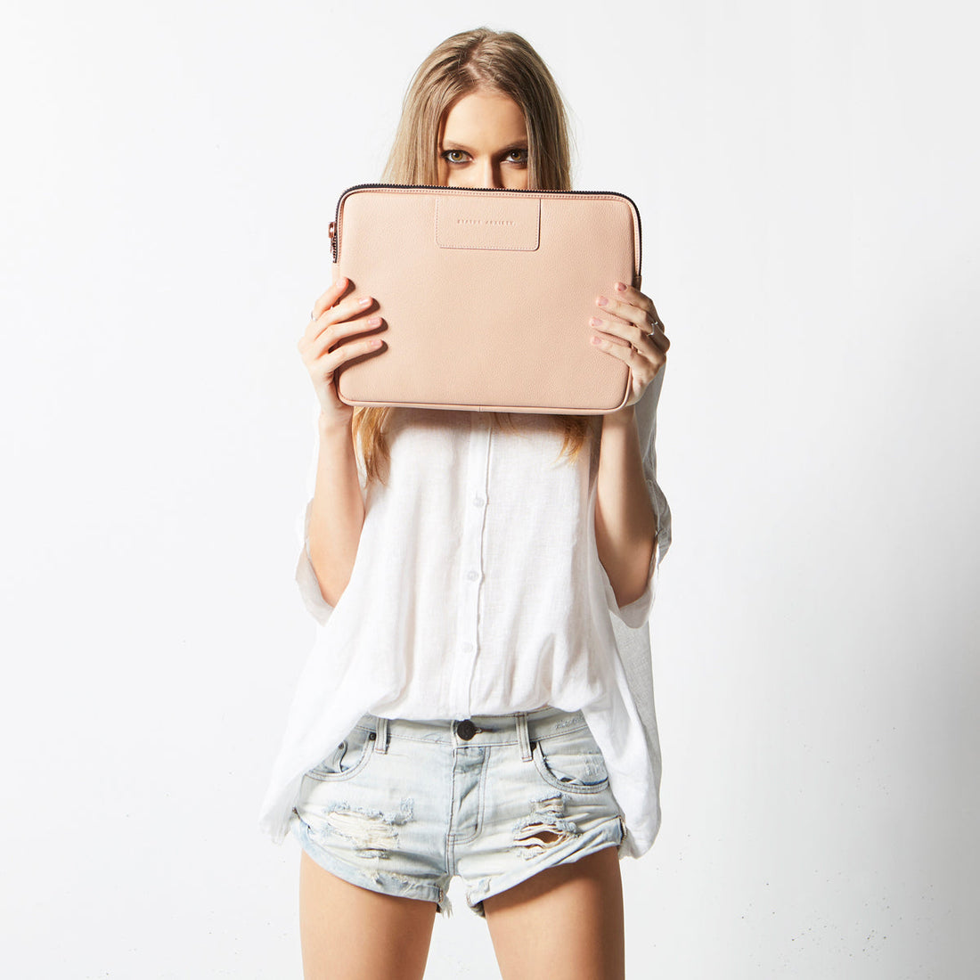 Status Anxiety Before I Leave Laptop Case (13") - Dusty Pink
