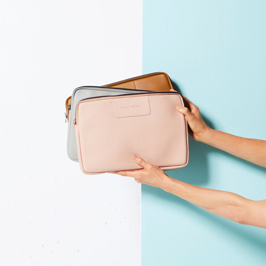 Status Anxiety Before I Leave Laptop Case (13") - Dusty Pink