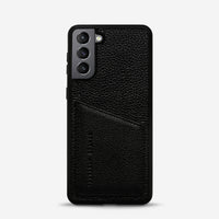 Status Anxiety Who's Who Leather Phone Case (Samsung Galaxy S21) - Black