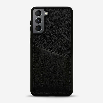 Status Anxiety Who's Who Leather Phone Case (Samsung Galaxy S21) - Black